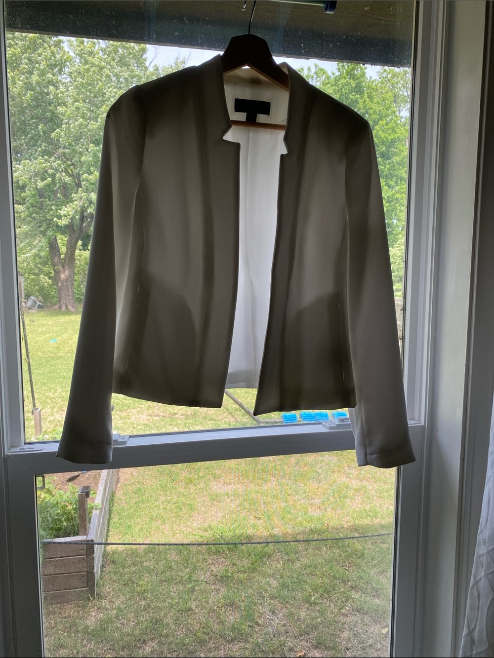 Women's Petite Open Front White Blazer Jacket